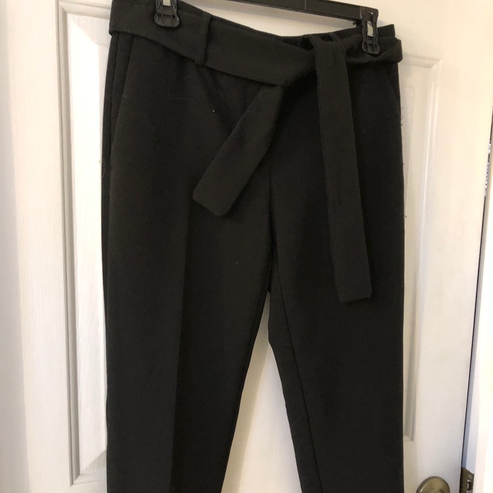 Ann Taylor black crops with sash tie belt. 2P